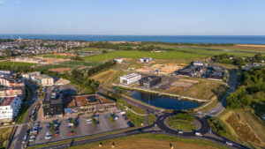 Vue aérienne du parc d'activités Le Havre Plateau (c) Marin David