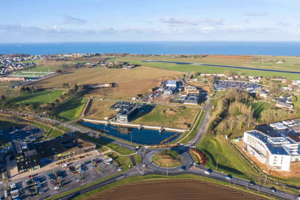Vue aérienne du parc d'activités Le Havre Plateau (c) David Marin - Le Havre Seine Métropole