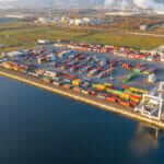 Vue aérienne du Terminal multimodal du Havre (c) Marin David - HAROPA PORT