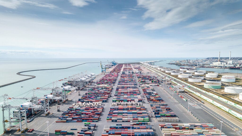 Vue aérienne des terminaux de Port 2000 (c) Marin David - HAROPA PORT