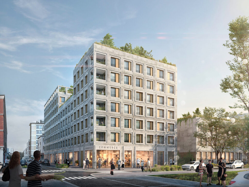 Programme Scènes de vie, réhabilitation de l'ancienne école de commerce du Havre en logements, résidence hôtelière, bureaux et commerces (c) SHEMA