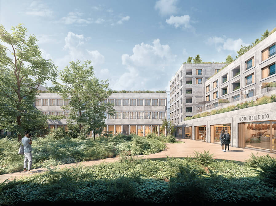Programme Scènes de vie, réhabilitation de l'ancienne école de commerce du Havre en logements, résidence hôtelière, bureaux et commerces (c) SHEMA