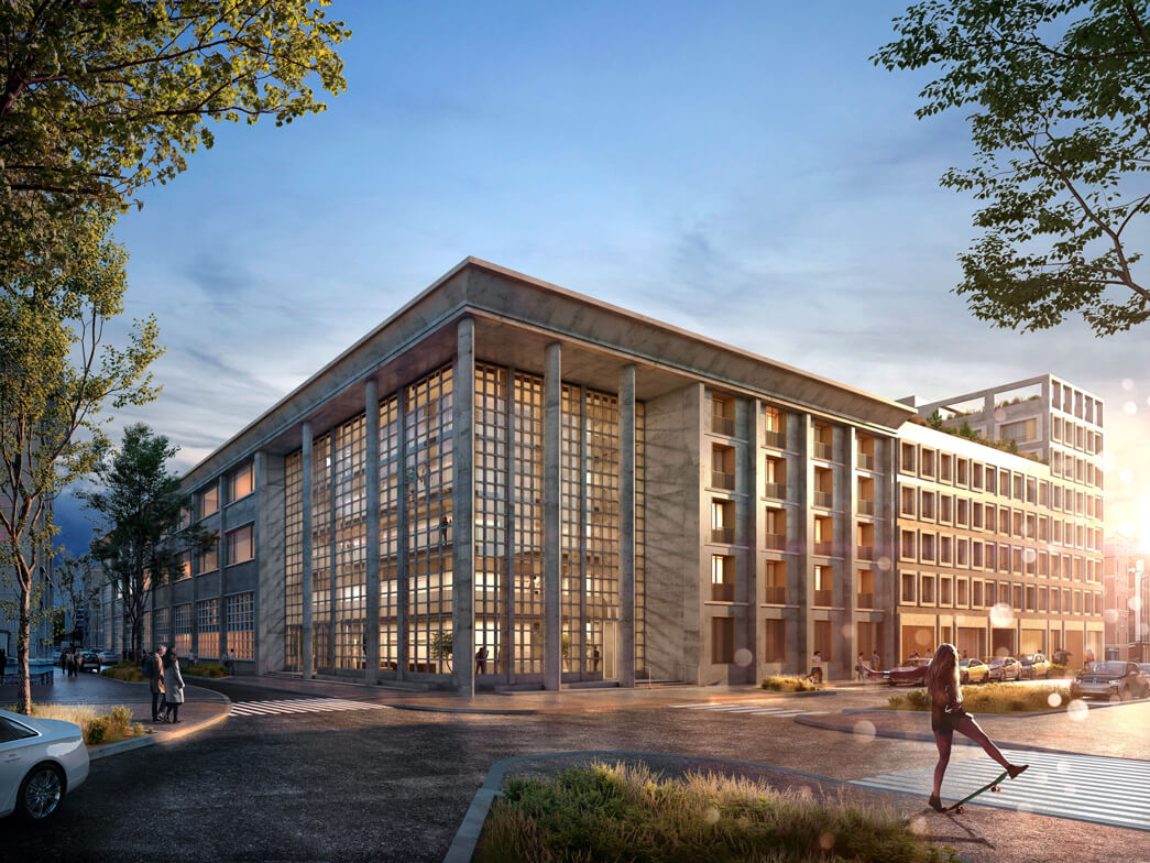 Programme Scènes de vie, réhabilitation de l'ancienne école de commerce du Havre en logements, résidence hôtelière, bureaux et commerces (c) SHEMA