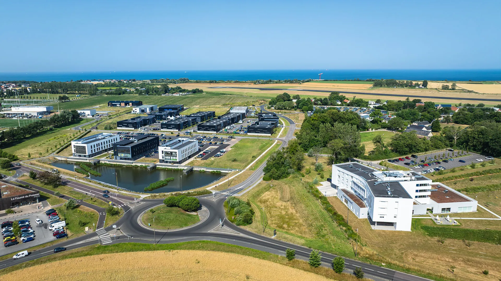 Vue aérienne du parc d'activités Le Havre Plateau (c) Armel Vrac