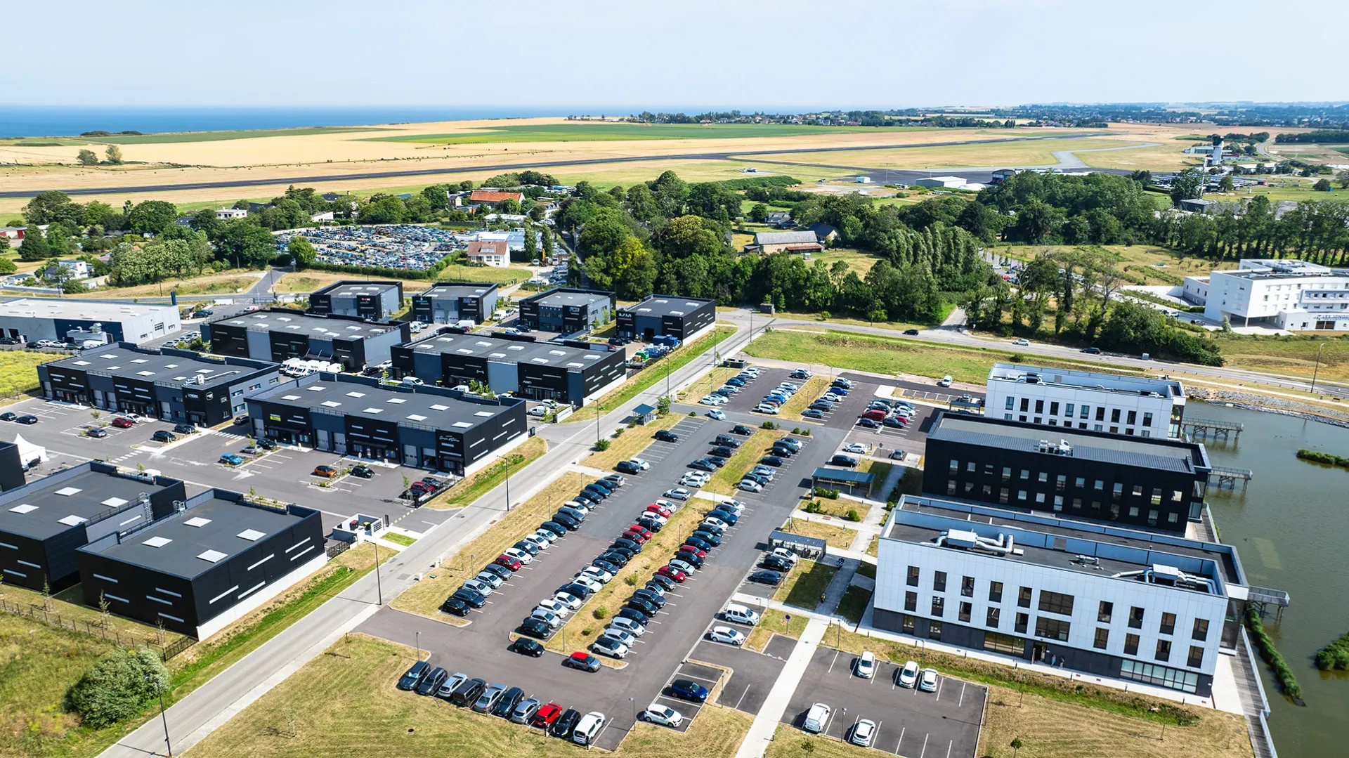 Vue aérienne du parc d'activités Le Havre Plateau (c) Armel Vrac