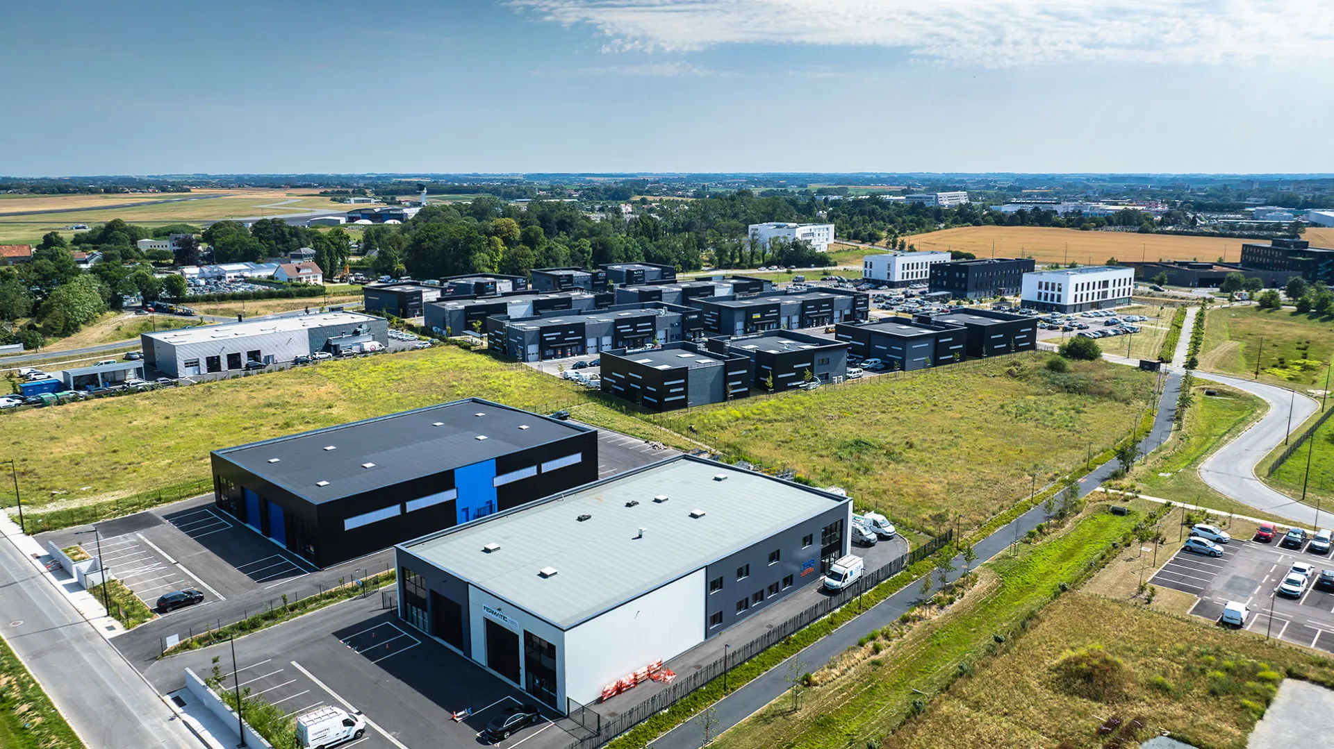 Vue aérienne du parc d'activités Le Havre Plateau (c) Armel Vrac