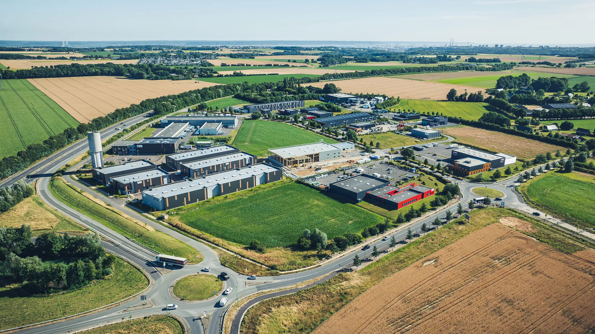 Vue aérienne du parc d'activités Le Mesnil (c) Armel Vrac