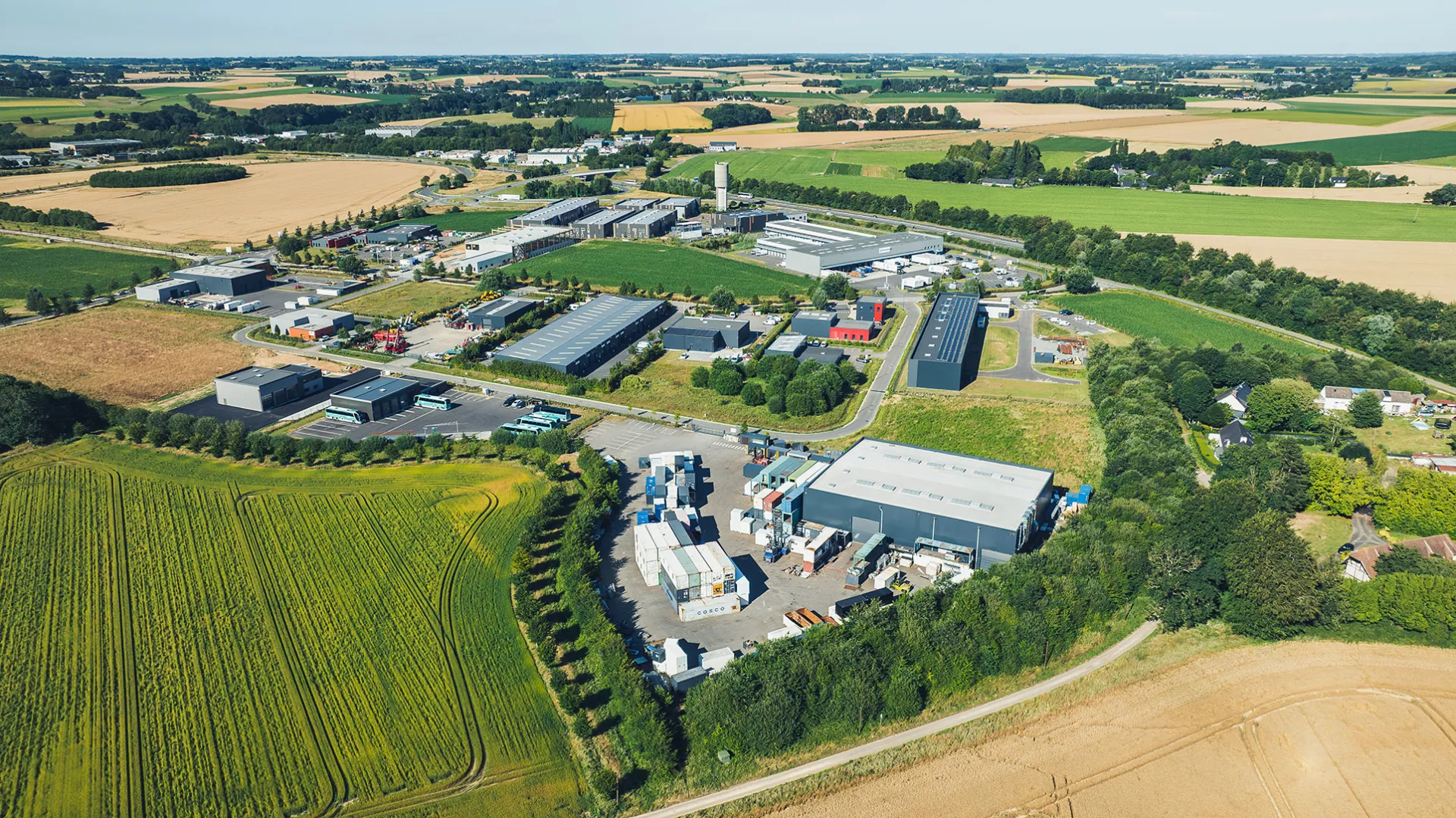 Vue aérienne du parc d'activités Le Mesnil (c) Armel Vrac