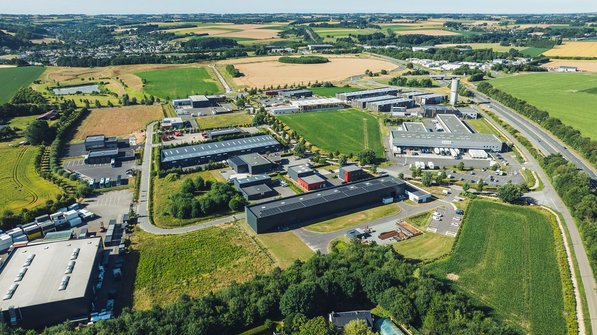 Vue aérienne du parc d'activités Le Mesnil (c) Armel Vrac