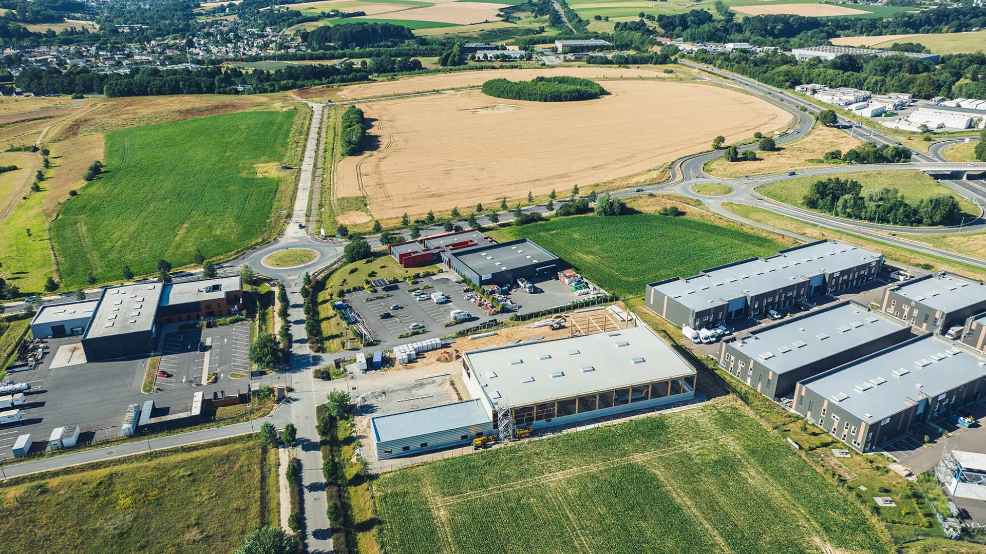 Vue aérienne du parc d'activités Le Mesnil (c) Armel Vrac