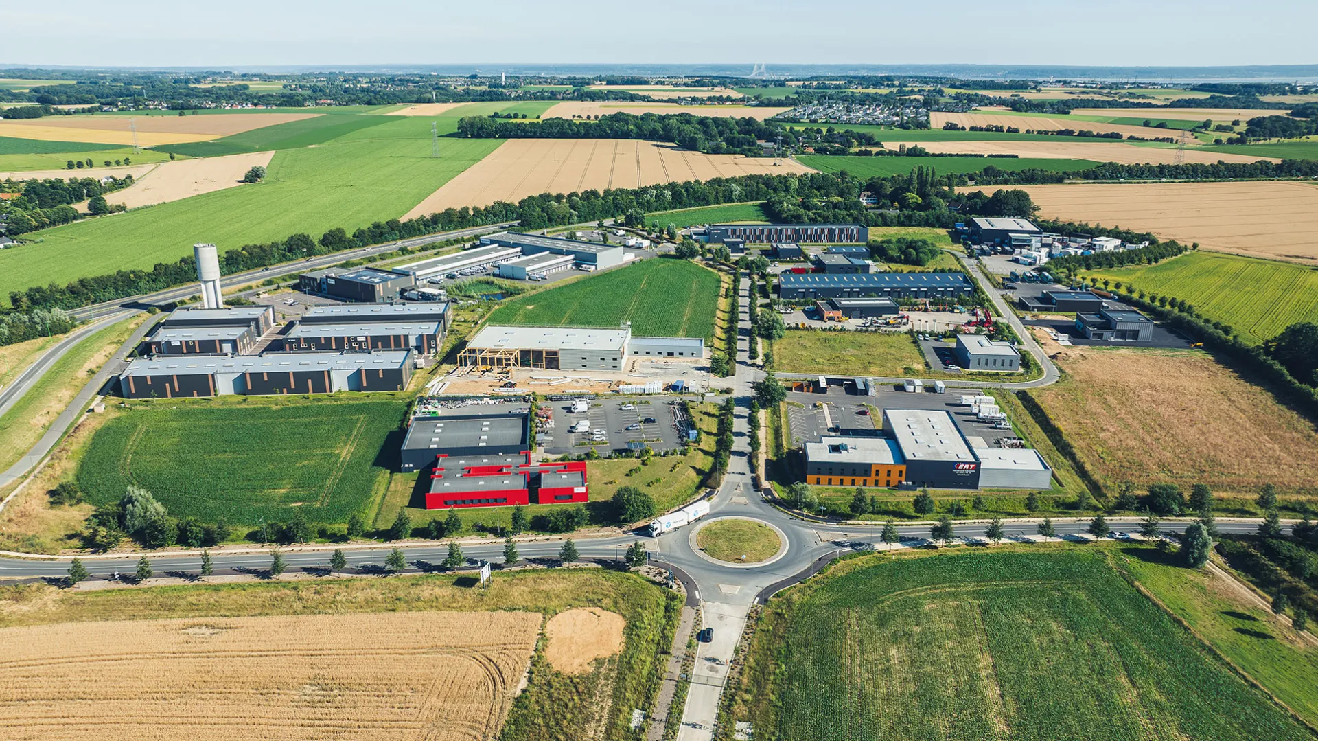Vue aérienne du parc d'activités Le Mesnil (c) Armel Vrac
