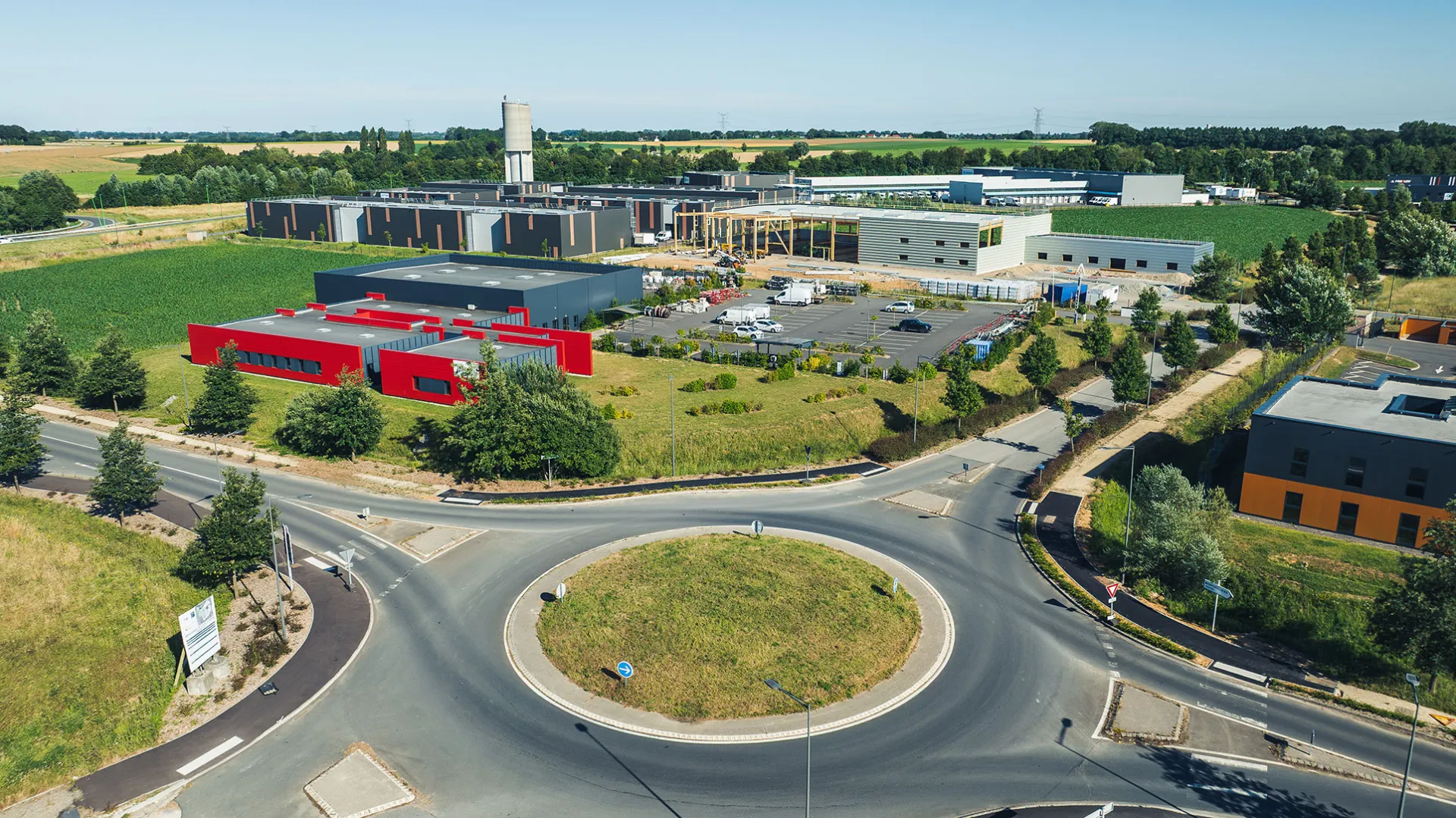 Vue aérienne du parc d'activités Le Mesnil (c) Armel Vrac