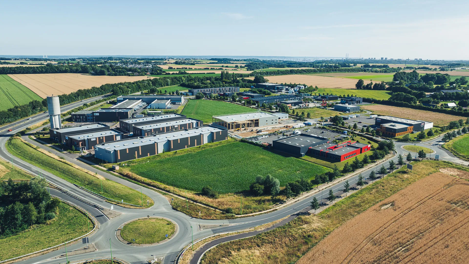 Vue aérienne du parc d'activités Le Mesnil (c) Armel Vrac