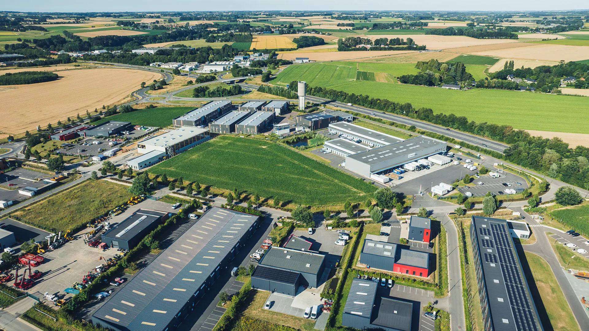 Vue aérienne du parc d'activités Le Mesnil (c) Armel Vrac