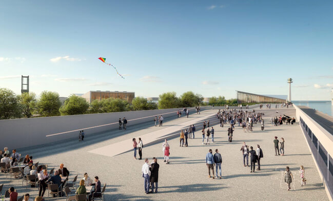 Amphithéâtre du futur port de croisières du Havre (c) Enia Architectes