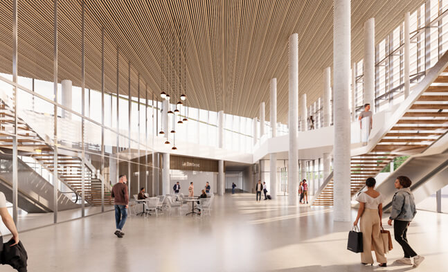 Hall du futur port de croisières du Havre (c) Enia Architectes