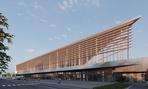 Terminal 1 du futur port de croisières du Havre (c) Enia Architectes
