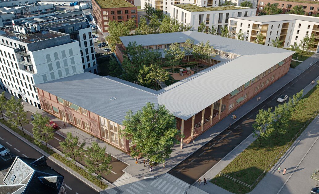 Groupe scolaire Ferrer, à venir dans le quartier des Magasins Généraux du Havre (c) CLA Architecture