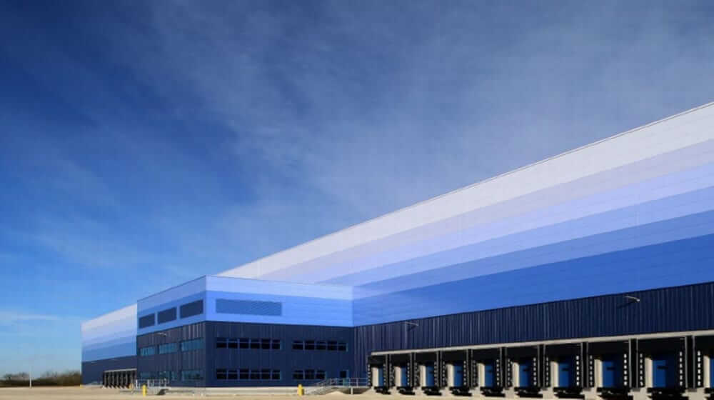 Simulation de l'entrepôt GLP Park sur la Zone Industrielle et Portuaire du Havre (c) GLP