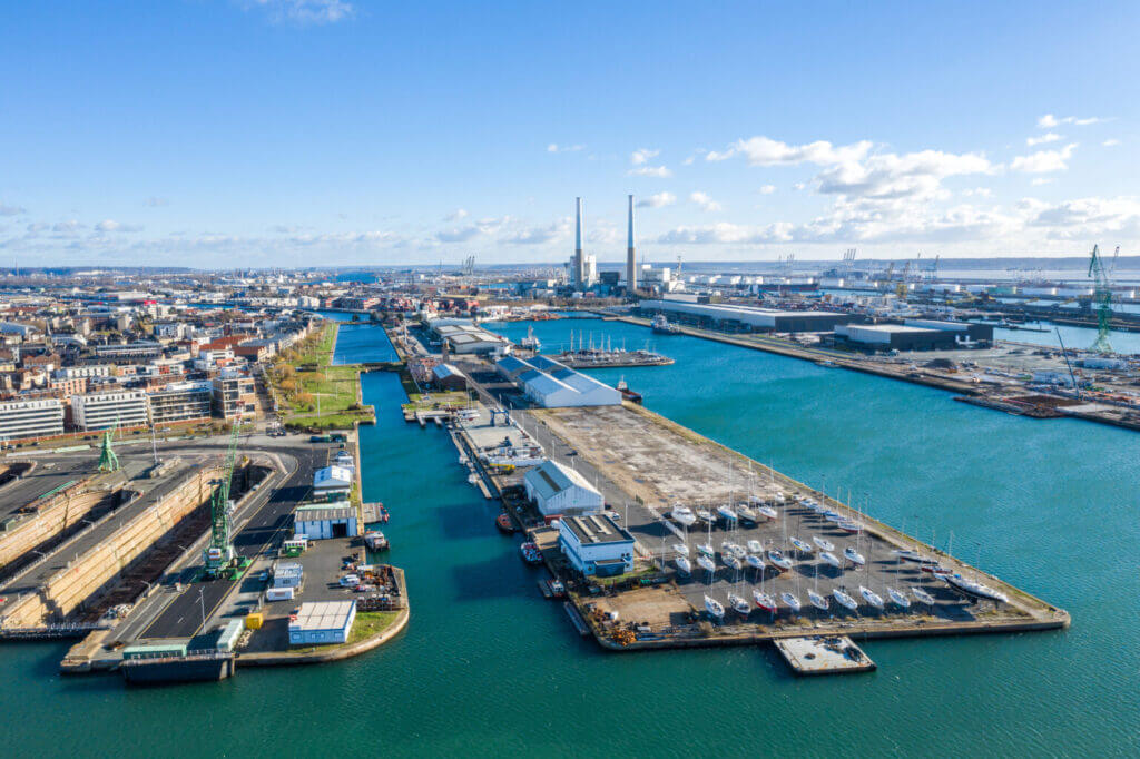 Vue aérienne de la pointe de l'Escaut au Havre, pour les activités Nautisme (c) Marin David
